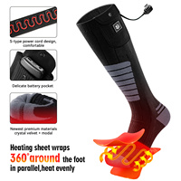 Chaussettes chauffantes électriques à piles pour hommes et femmes, hiver, rechargeables, auto-chauffantes, antidérapantes, pour moto, pêche, ski