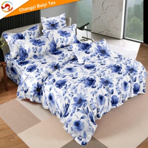 Parure <span class=keywords><strong>de</strong></span> lit 3 pièces en polyester imprimé floral, motif géométrique ethnique, ensemble <span class=keywords><strong>de</strong></span> draps <span class=keywords><strong>tie</strong></span>-<span class=keywords><strong>dye</strong></span>, OEM Sabanas - Product Image 2