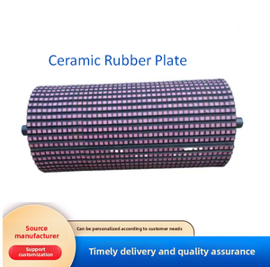 Alta resistencia a la abrasión Goma de cerámica antideslizante Lagging Doblado de corte personalizado para una vida útil prolongada del transportador de rodillos - Product Image 4