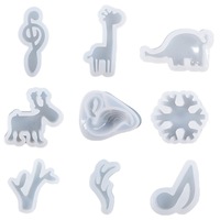 Kit de moules en résine de silicone écologique AINIKA DZ155-193 pour pendentifs et porte-clés - En stock