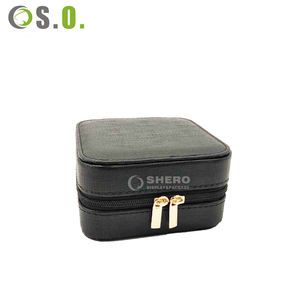 Boîte de rangement de bijoux de voyage en cuir PU élégante et portable, sur mesure, de haute qualité, pour boucles d'oreilles, colliers et bagues - Product Image 4