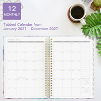Agenda Diaria Personalizada 2027 con Encuadernación en Espiral, Tapa Dura, Calendario Personalizado, Papel Grueso, Libreta de Citas