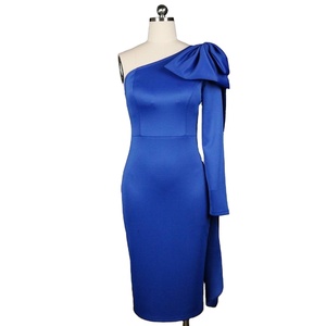 Vestido Sexy de Talla Grande con un Hombro Descubierto, Espalda Descubierta, Lazo en la Cintura Alta y Corte Ajustado <span class=keywords><strong>para</strong></span> Mujer, Fabricantes - Product Image 1