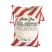 Sac en toile de Noël High King Gift Santa, durable, écologique, en polyester, fabriqué en usine, 50x70cm, avec cordon de serrage