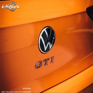 Film vinyle PVC pour carrosserie automobile, effet brillant cristal, papaye orange, flexibilité extrême, rouleau de 5 pieds x 59 pieds - Product Image 3