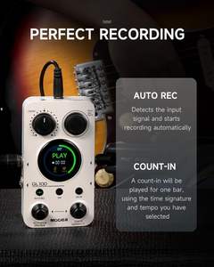 Pedal de Caja de Ritmos Estéreo MOOER GL100 con Doble Pedal, 300 Minutos de Grabación, 11 Géneros, <span class=keywords><strong>Tap</strong></span> <span class=keywords><strong>Tempo</strong></span>, Grabación Automática, Time Stretch - Product Image 4