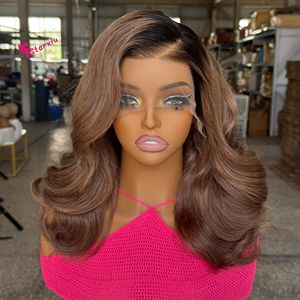 Новое поступление, парик из вьющихся, необработанный, вьетнамский, с кутикулой, 5 Х5, бесклеевые парики, двойная вытянутая яйцеклетка, Омбре, коричневые человеческие волосы, парики - Product Image 5