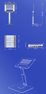 Soporte Giratorio <span class=keywords><strong>360</strong></span>° Flexible de Aleación para Tablet y Teléfono, Portátil, Universal, Ajustable en Altura y Ángulo, de Aleación de Aluminio - Product Image 5