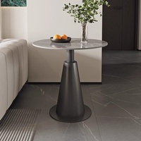 Nordischer Moderner Metall-Schiefer Runder Couchtisch Hotel-Rezeption Luxuriöser Hochwertiger Freizeittisch für Verkaufsbüros und Ausstellungsräume