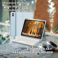 Clavier détachable OEM Redmi Pad Pro 12,1 pouces / pour Poco Pad 12,1 avec étui en PU et support pour stylet 36x24