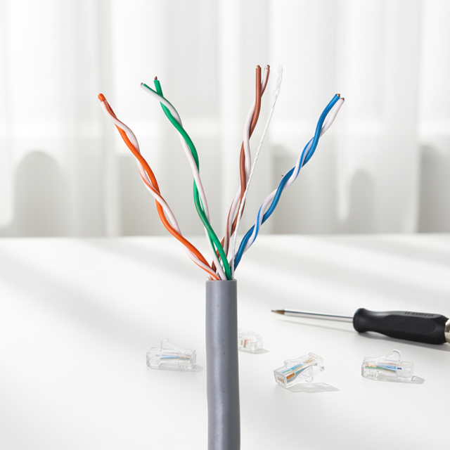 Manufacturer Cat5e UTP Lan Cable Outdoor Network Ethernet Cable PVC CCA BC Cat5E 305M Ethernet Cable
