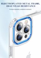 Étui de protection métallique pour appareil photo pour iPhone 16 17 Pro Max, coque arrière transparente mate avec protection d'objectif en aluminium, coque de luxe antichoc