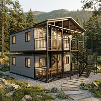Maison de conteneur de luxe de 20/30/40 pieds, maison modulaire préfabriquée pour le camping, villa préfabriquée