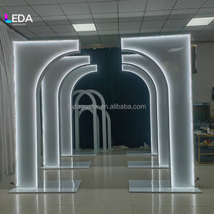 LEDA Modern White Frame LED <b>Backdrop</b> <b>Stand</b> with New Arrival for Wedding Party & Banquet Events Decor - Product Image 4