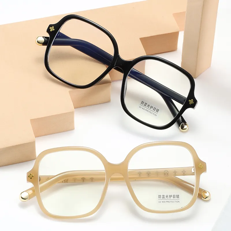 Gafas ópticas cuadradas nuevas a la moda para mujer, gafas con montura grande antiluz azul, gafas con montura grande de aspecto facial