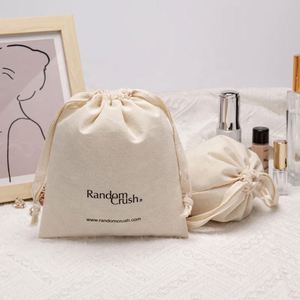 <b>Large</b> Custom Printed Cotton <b>Drawstring</b> Pouch Eco-Friendly Personalized Promotional Shopping <b>Bag</b> for Cosmetics - Product Image 4