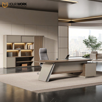 Meubles de bureau en bois modernes de haute qualité, bureau de direction en forme de L modulaire de luxe, bureau de direction