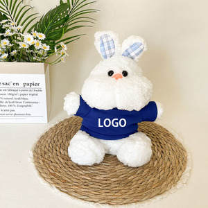 Peluche Lapin Doux et Adorable, Poupée en Peluche Lapin à Carreaux, Souvenir, Vente en Gros, Logo Personnalisé Disponible - Product Image 1