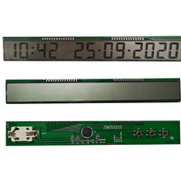 Modul LCD Tampilan Segmen Reflektif Positif 12 Digit Baterai CR2032 Jam Kalender SMS12123