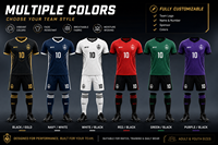 Ensemble de maillots de football personnalisés pour hommes et jeunes, uniforme d'équipe respirant avec nom et numéro
