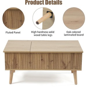 Table basse relevable transfrontalière pour le commerce extérieur avec rangement, table basse en bois sur pied pour l'intérieur domestique - Product Image 2