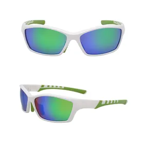 Tr90 White No Slip Tip Square Mirrored Lenses Sun Glasses Cycling Sport Glasses Frame For Men