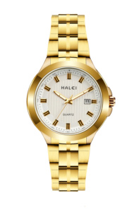 Envío Directo HAELI Nuevo Reloj de Cuarzo con Esfera Negra, Oro Rosa, Resistente al Agua 3BAR, Correa de Acero Inoxidable, Visualización de Fecha, Estilo Ejecutivo Analógico - Product Image 2