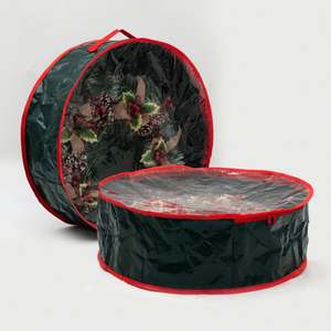 Wreath <b>Storage</b> Bags Christmas Garland <b>Storage</b> <b>Containers</b> with <b>Clear</b> Window - Product Image 1