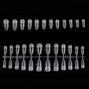 500 faux ongles transparents naturels à presser, formes cercueil, ovales, amande, couverture complète, en ABS acrylique, kit d'extension pour manucure de salon - Product Image 3
