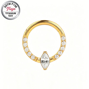 Anillos de nariz para septum, pendientes de cartílago de titanio, pendientes para tragus y hélix, anillos de nariz de vaca de moda para mujer, anillos de segmento articulados tipo <span class=keywords><strong>aro</strong></span> - Product Image 4