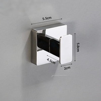 Ensemble de quincaillerie de salle de bain moderne argenté 4 pièces en acier inoxydable : porte-serviettes, porte-papier toilette, anneau à serviette, patère murale