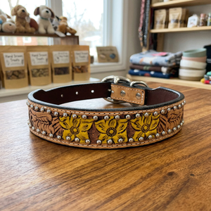 Nouveau Collier pour Chien en Cuir de Vachette Personnalisé Peint à la Main, Motif Animalier Style Western, Vente en Gros, Fabricant Indien de Premier Plan - Product Image 3
