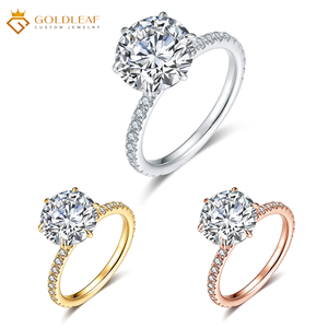 Anelli di Fidanzamento Personalizzati Goldleaf con Diamanti di Laboratorio IGI da 1ct, 2ct, 3ct, Anello Nuziale in <span class=keywords><strong>Oro</strong></span> 10K, 14K, 18K con Diamanti Coltivati in Laboratorio - Product Image 1