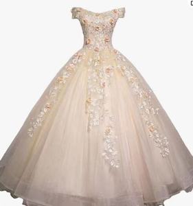 Gonna a sbuffo con fiore rosa abito da sera abito da sposa cantante femminile pianoforte Guzheng impegnato esame di ammissione alla sposa - Product Image 6