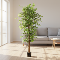 Arbre artificiel Ficus en bois véritable, 120-210 cm, tronc réaliste, pour décoration intérieure et extérieure, plante artificielle