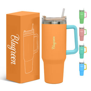 Benutzer definiertes Logo New Hot Travel Mug 40 Unzen Edelstahl becher mit Griff und Stroh becher - Product Image 2