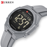 Montre de sport numérique multifonction CURREN 6101 pour hommes, bracelet en silicone souple, montre-bracelet électronique pour l'extérieur, chronomètre, calendrier