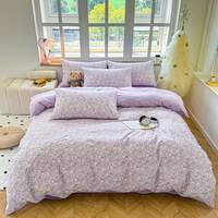 Ensemble de literie imprimé floral, housse de couette douce et respirante, 100% coton, style pastoral, ensemble de literie de luxe