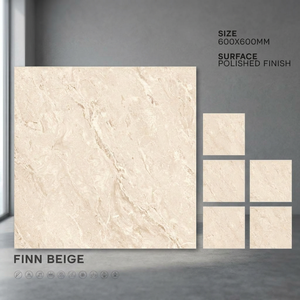 Azulejos de Porcelana Gris Niebla de 600x600 mm, Acabado Brillante, Efecto Mármol Gris, Glaseado Digital, para Pisos Interiores - Product Image 3