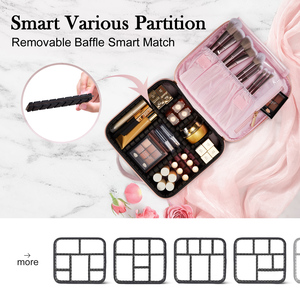 Waterproof PU Cosmetic <b>Bag</b> Travel Makeup Organizer <b>Bag</b> with Portable Handheld Cosmetic Storage Case for Makeup Artist Nail <b>Tech</b> - Product Image 4