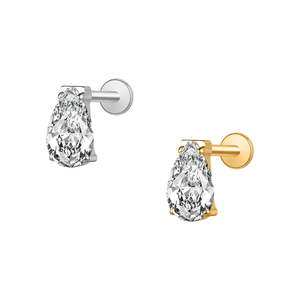 Pendiente <span class=keywords><strong>de</strong></span> Botón con Zirconia Cúbica Flotante en <span class=keywords><strong>Oro</strong></span> Blanco <span class=keywords><strong>de</strong></span> Lujo, <span class=keywords><strong>Piercing</strong></span> <span class=keywords><strong>de</strong></span> <span class=keywords><strong>Labio</strong></span> <span class=keywords><strong>para</strong></span> Mujer - Product Image 1