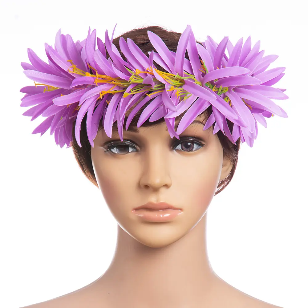 Nhà Máy Cung Cấp HL0003B 24 Màu Sắc 50 CM Nhân Tạo Nhung Spider Lily Đàn Hồi Headband Hoa Nhiệt Đới Hawaii Phụ Kiện Haku