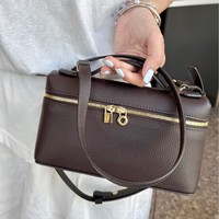 Sac à déjeuner en cuir véritable avec boucle dorée et fermeture éclair, sacs pour femmes, sac à bandoulière, sac fourre-tout, sac à main