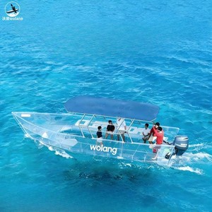 Bateau de tourisme transparent WOLANG de 6 m, grande capacité (12-16 personnes), yacht à fond de verre avec auvent pour le tourisme maritime commercial - Product Image 1