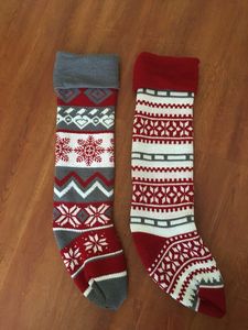 Chaussettes de Noël personnalisées <span class=keywords><strong>en</strong></span> tricot avec motif crochet personnalisé, monogramme, style nordique, chaussettes décoratives pour la conservation des objets précieux - Product Image 4