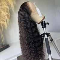 Perruque en dentelle HD complète, style Water Wave, avec pointes épaisses, 100% cheveux humains brésiliens vierges non traités, vente en gros