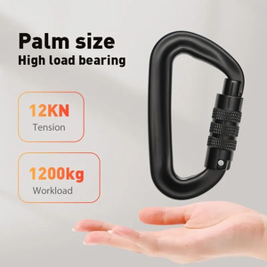 คาราไบเนอร์แบบล็อคอัตโนมัติ 12kN สำหรับเปลญวน ตัวล็อคแบบสแนป สำหรับตั้ง<span class=keywords><strong>แคม</strong></span><span class=keywords><strong>ป์</strong></span> ทำจากอะลูมิเนียม 7075 น้ำหนักเบา อุปกรณ์นิรภัยระดับมืออาชีพ - Product Image 3