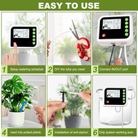 Kit d'arrosage automatique des plantes d'intérieur 15 plantes en pot Système d'arrosage automatique Affichage LED Programmable Minuterie d'eau Irrigation goutte à goutte