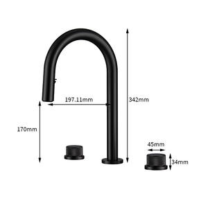 حنفية حمام منفصلة بثلاث فتحات من هونغديك، مصنوعة من الذهب المصقول، تُثبت على سطح الطاولة، مناسبة للمطبخ وغسل الخضروات - Product Image 6