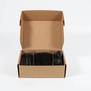 Nhựa miễn phí 6.75 inch loạt cpla dao kéo đặt dao nĩa muỗng kết hợp miễn phí trong Hộp màu gấp - Product Image 5